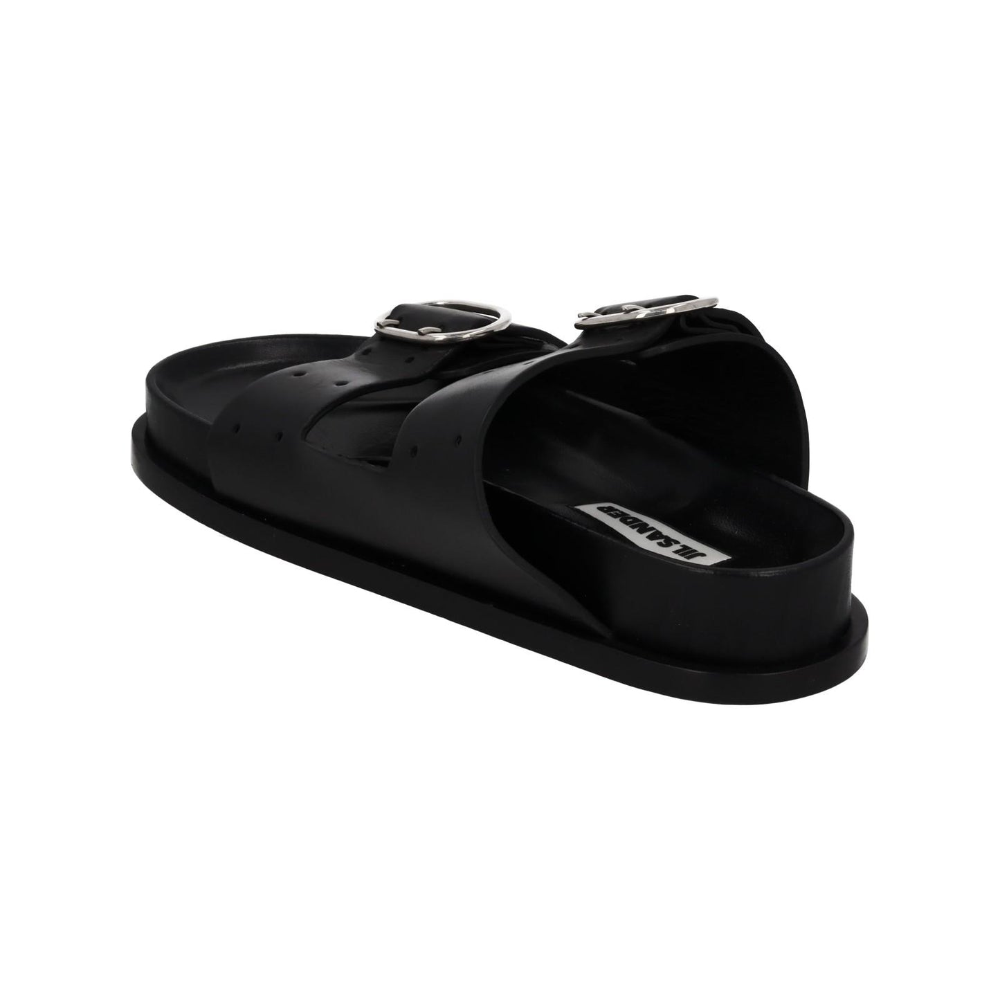 JIL SANDER Sandals Buckle Fussbet Slides Mule Black Leather  EU38 UK5 NEW RRP710