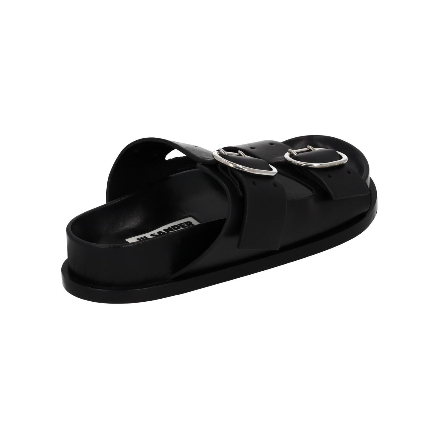 JIL SANDER Sandals Buckle Fussbet Slides Mule Black Leather  EU38 UK5 NEW RRP710