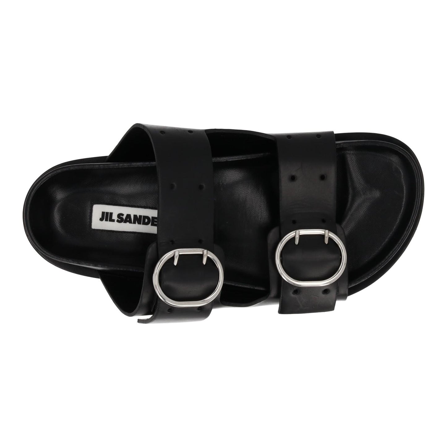 JIL SANDER Sandals Buckle Fussbet Slides Mule Black Leather  EU38 UK5 NEW RRP710