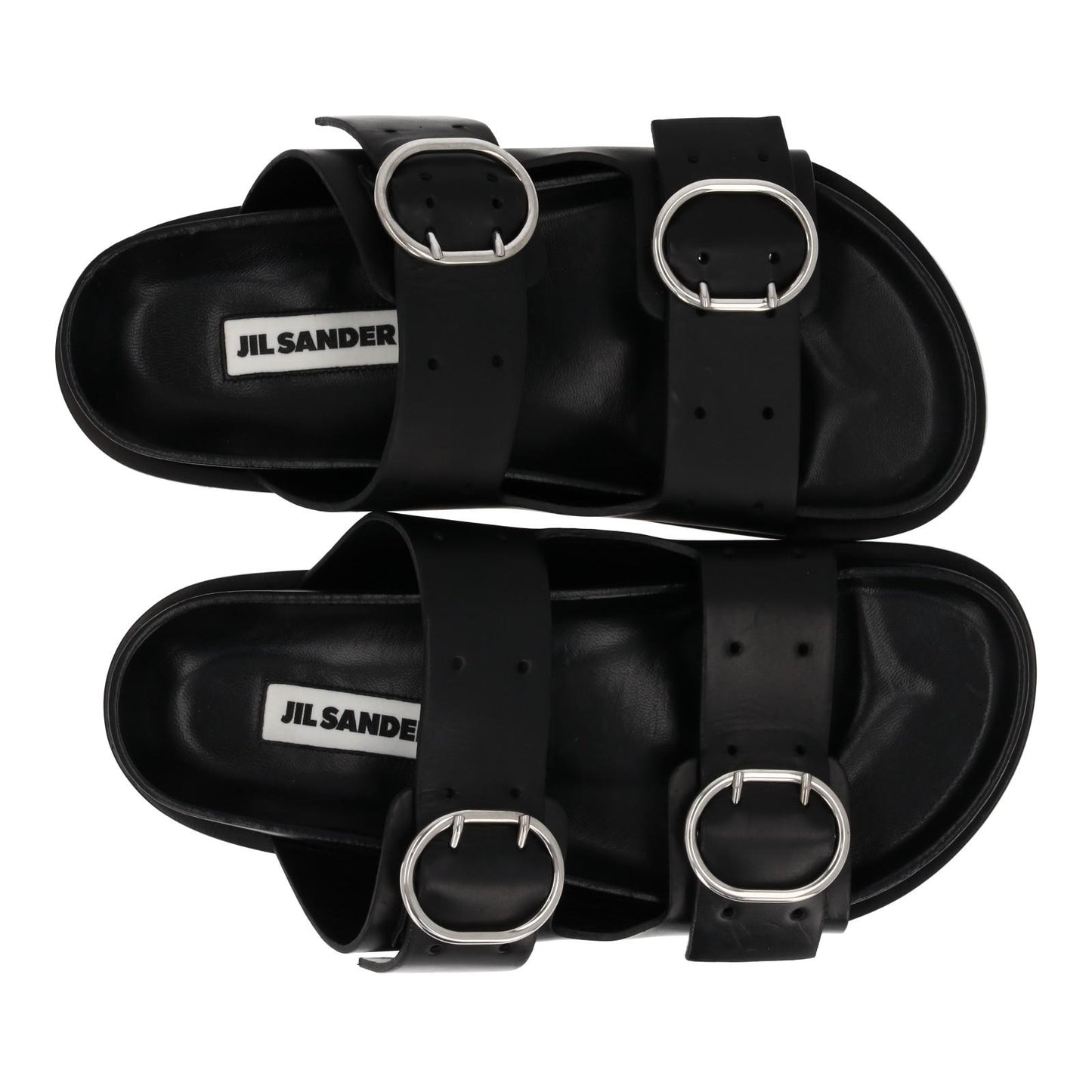 JIL SANDER Sandals Buckle Fussbet Slides Mule Black Leather  EU38 UK5 NEW RRP710
