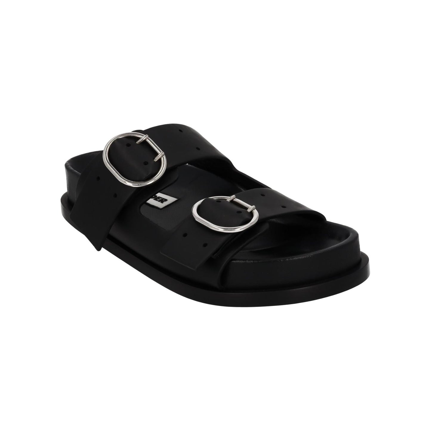 JIL SANDER Sandals Buckle Fussbet Slides Mule Black Leather EU37 UK4 NEW RRP710