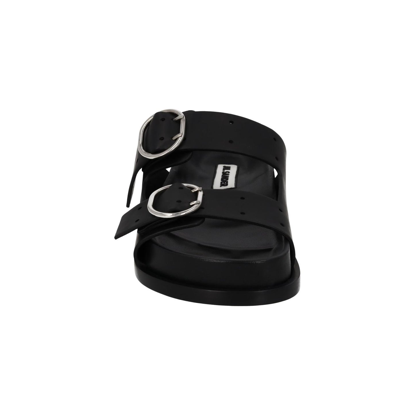JIL SANDER Sandals Buckle Fussbet Slides Mule Black Leather EU37 UK4 NEW RRP710