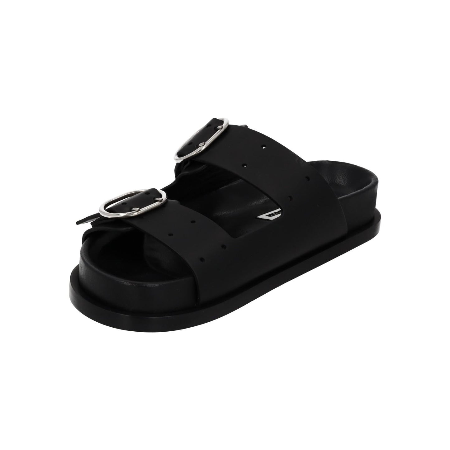 JIL SANDER Sandals Buckle Fussbet Slides Mule Black Leather EU37 UK4 NEW RRP710
