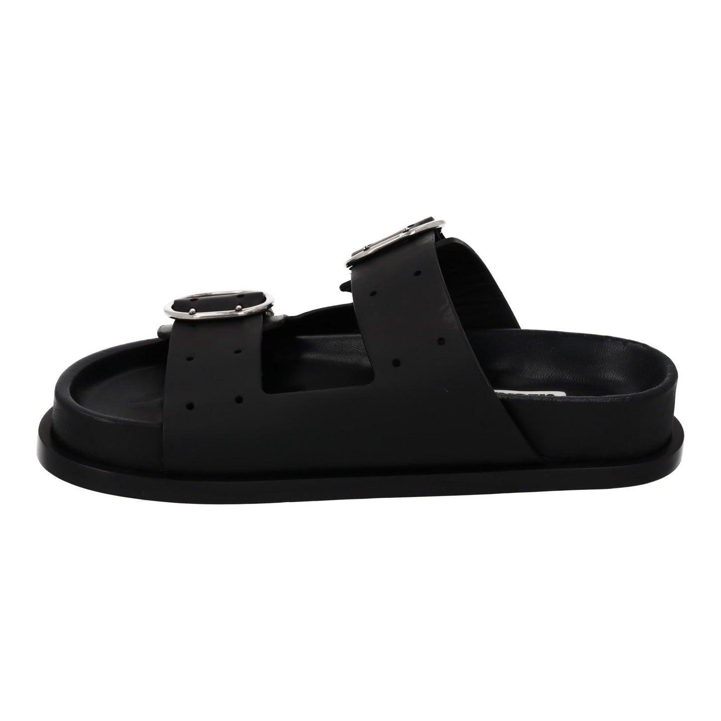 JIL SANDER Sandals Buckle Fussbet Slides Mule Black Leather EU37 UK4 NEW RRP710