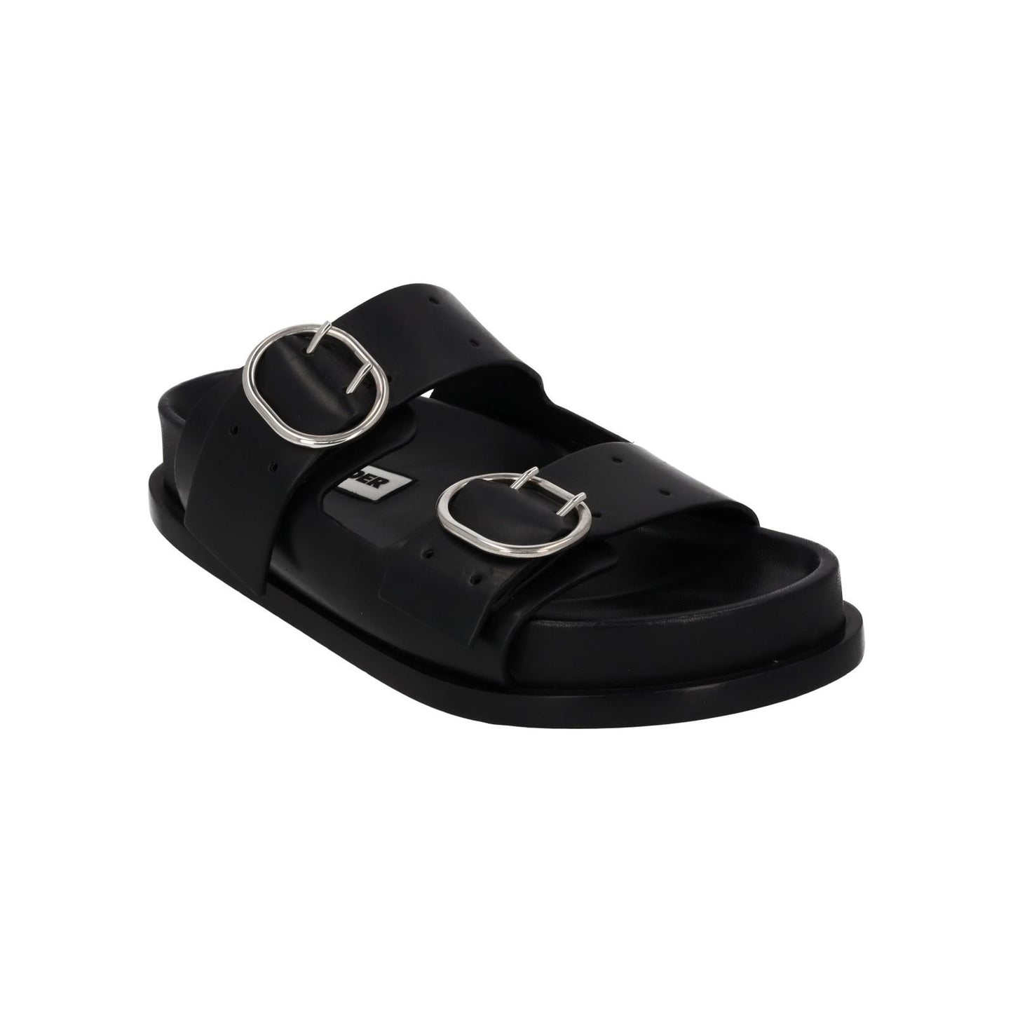 JIL SANDER Sandals Buckle Fussbet Slides Black Leather EU37 UK4 NEW RRP710