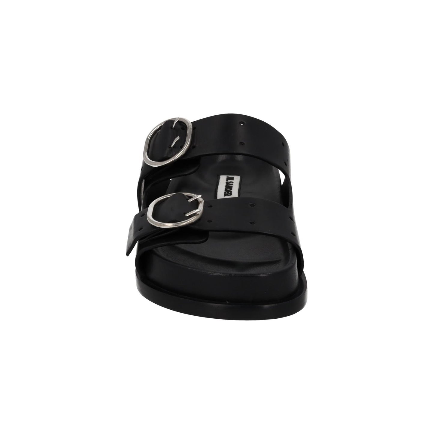 JIL SANDER Sandals Buckle Fussbet Slides Black Leather EU37 UK4 NEW RRP710