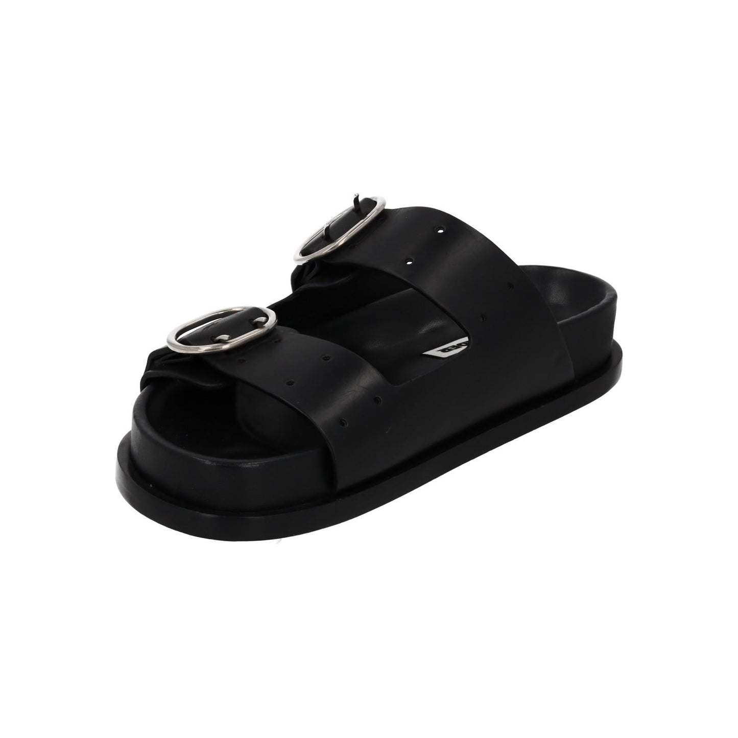 JIL SANDER Sandals Buckle Fussbet Slides Black Leather EU37 UK4 NEW RRP710