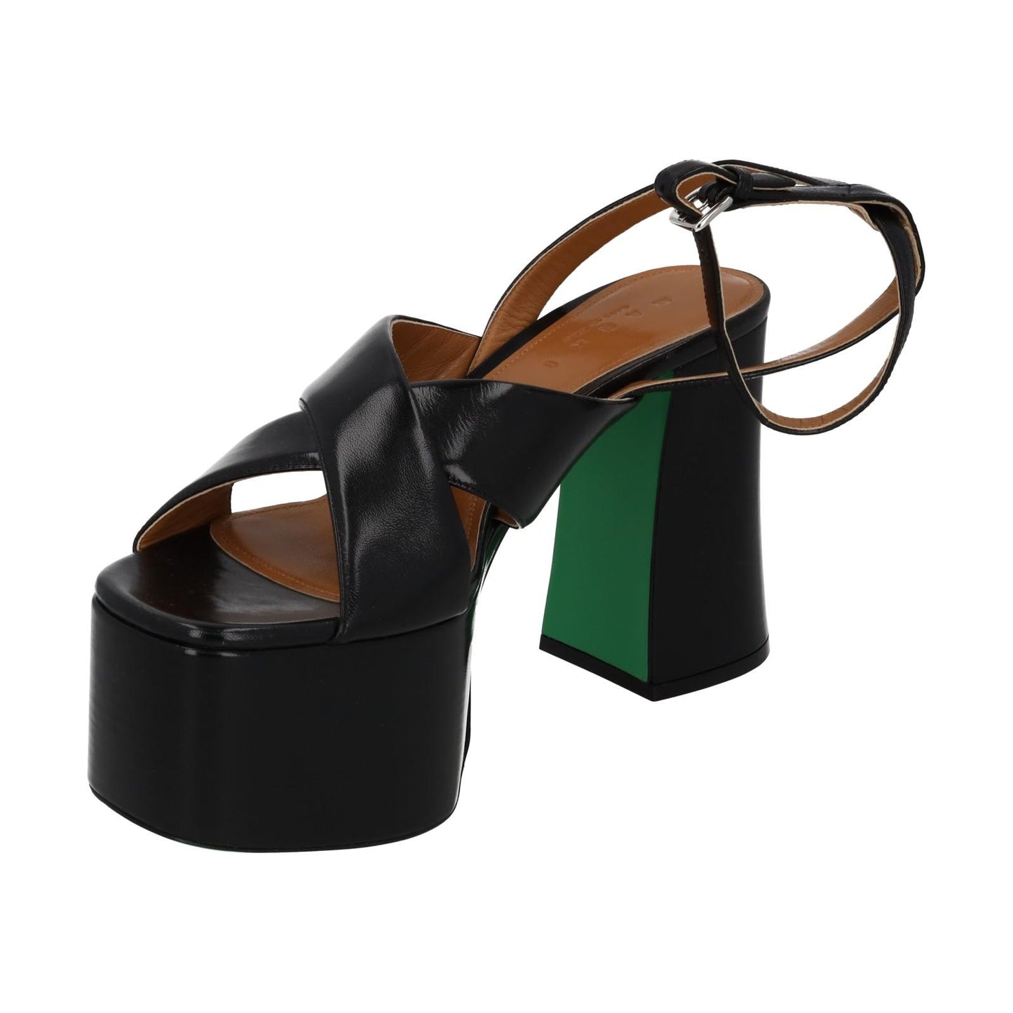 MARNI Plateau Sandals Black Leather Platform Heel Shoes EU41 UK8 NEW RRP380