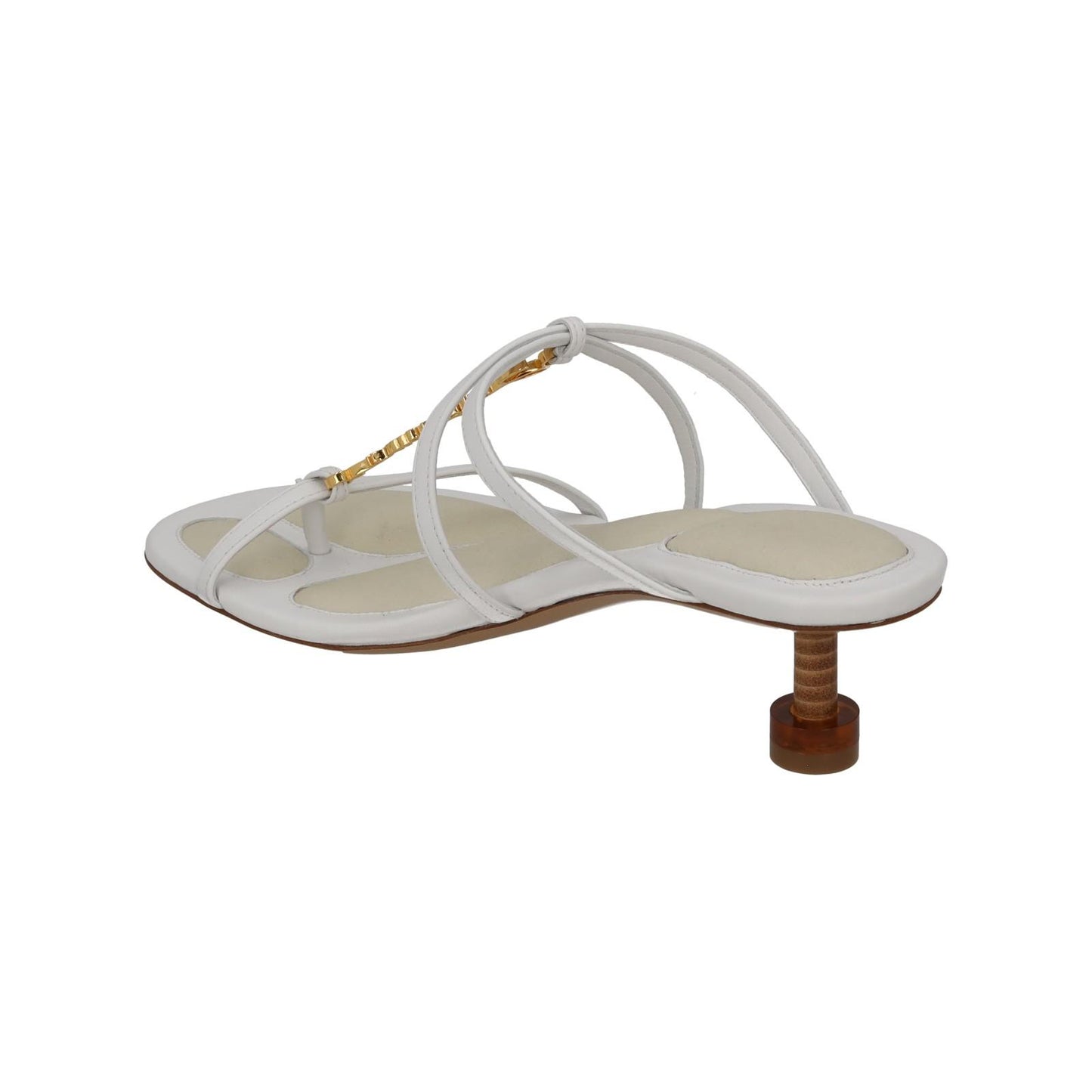 JACQUEMUS Sandals Basses Pralu Kitten Heel White Leather EU36 UK3 NEW RRP505