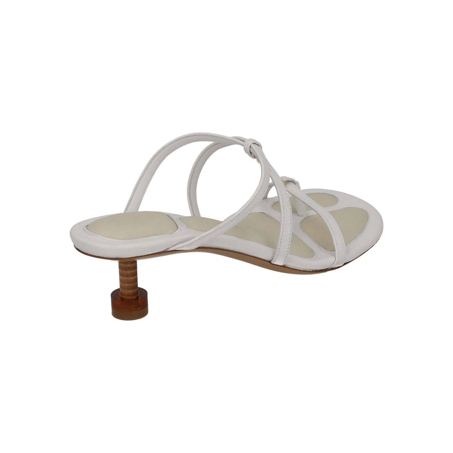 JACQUEMUS Sandals Basses Pralu Kitten Heel White Leather EU36 UK3 NEW RRP505