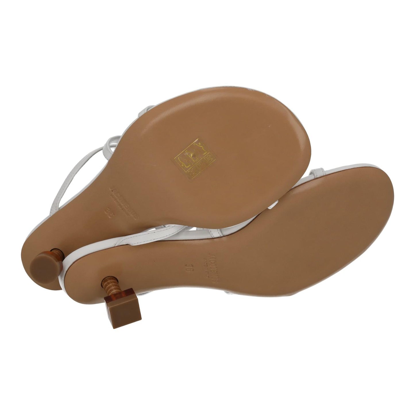 JACQUEMUS Sandals Basses Pralu Kitten Heel White Leather EU36 UK3 NEW RRP505