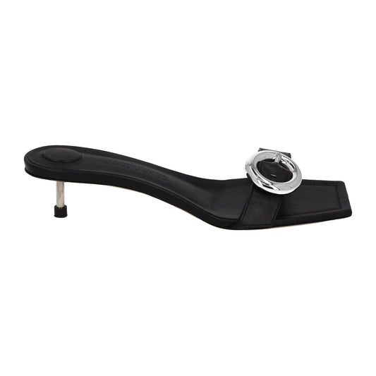 JACQUEMUS Mule Sandal Regalo Basse Kitten Heel Black Leather EU40 UK7 NEW RRP575