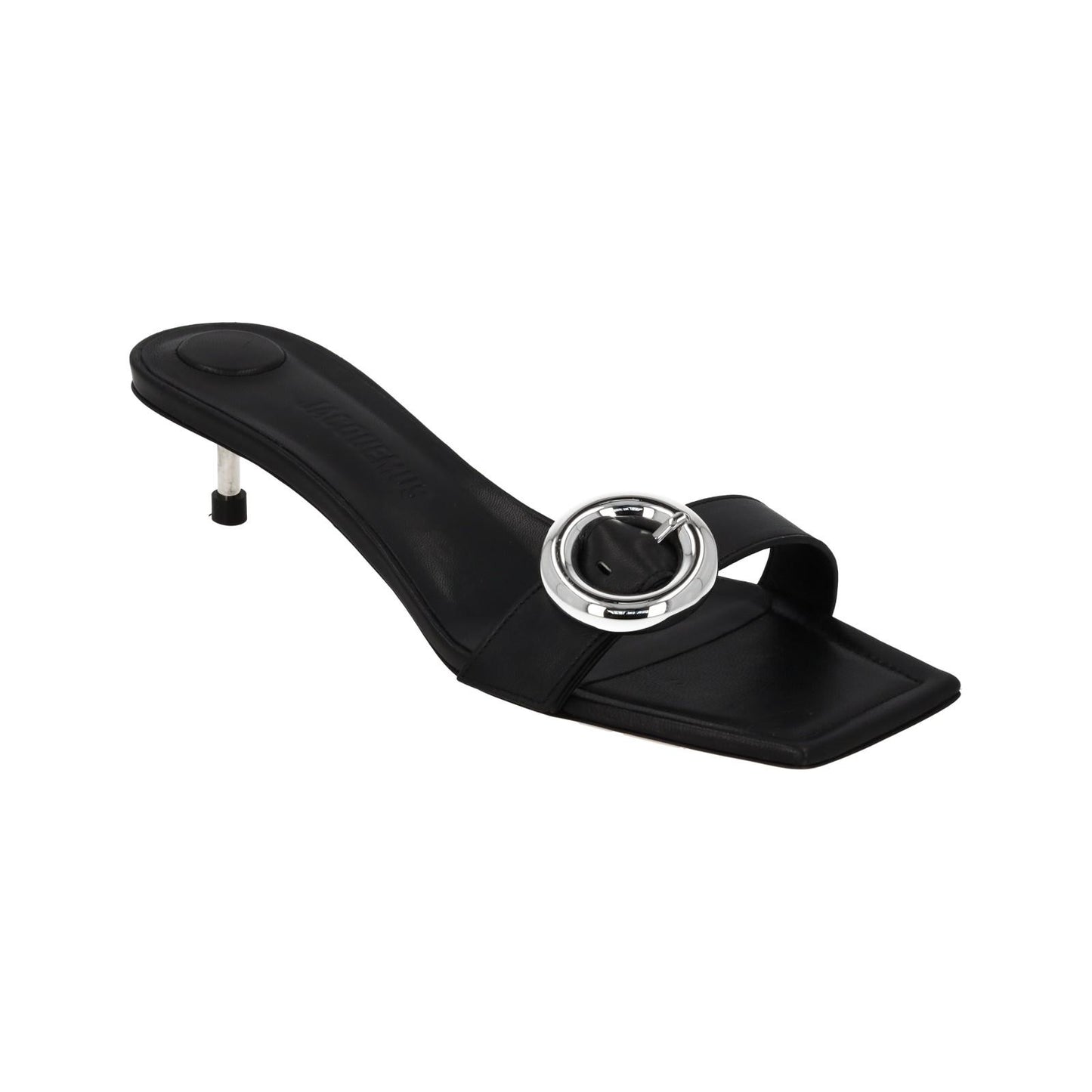 JACQUEMUS Mule Sandal Regalo Basse Kitten Heel Black Leather EU40 UK7 NEW RRP575