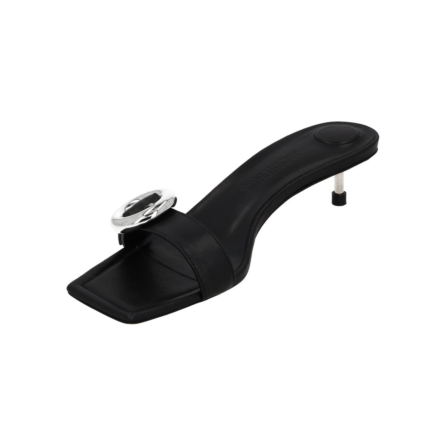 JACQUEMUS Mule Sandal Regalo Basse Kitten Heel Black Leather EU40 UK7 NEW RRP575