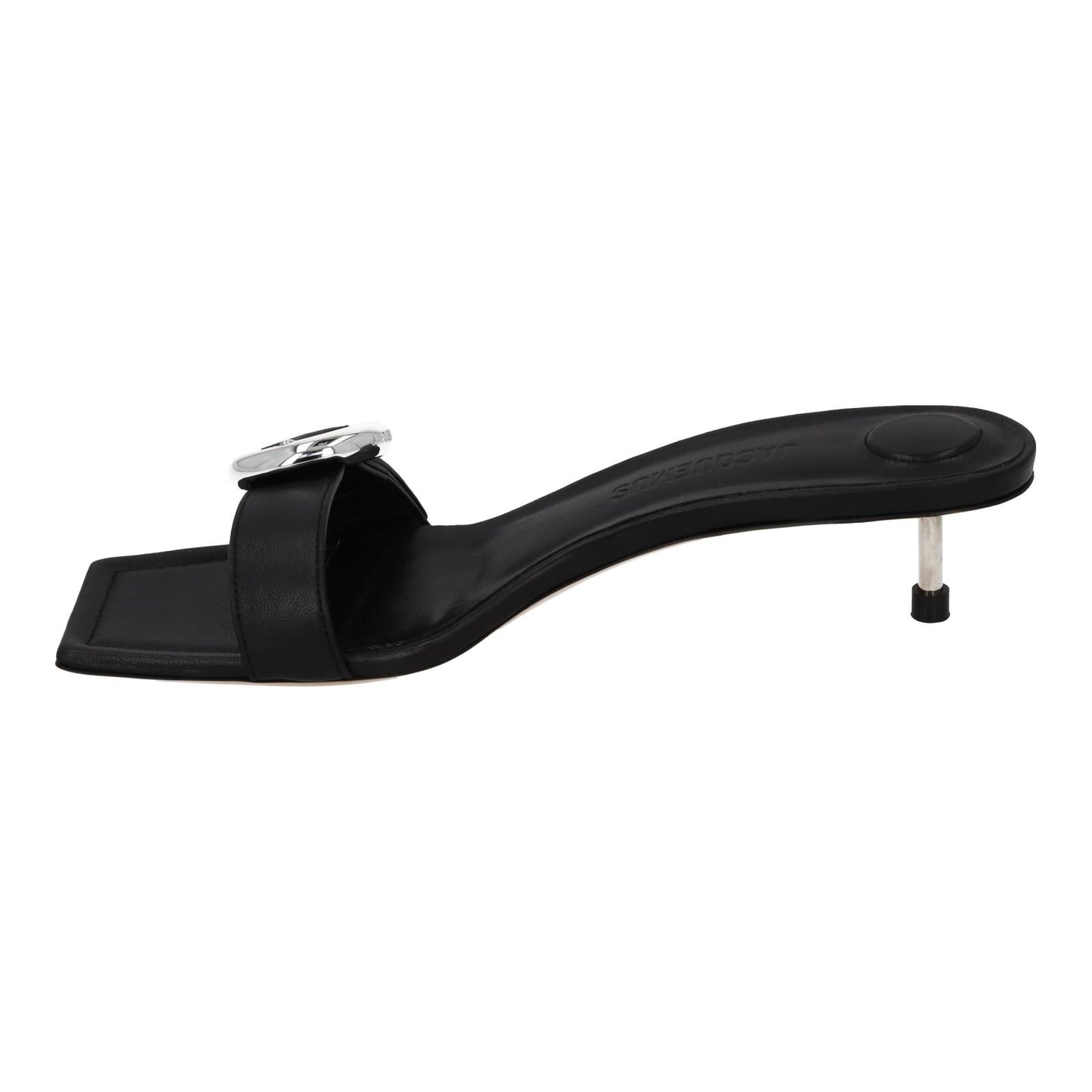 JACQUEMUS Mule Sandal Regalo Basse Kitten Heel Black Leather EU40 UK7 NEW RRP575