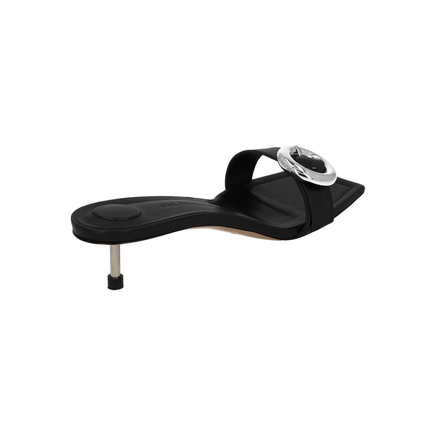 JACQUEMUS Mule Sandal Regalo Basse Kitten Heel Black Leather EU40 UK7 NEW RRP575
