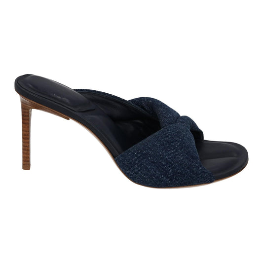 JACQUEMUS Demin Sandals Les Mule Bagnu Stacked Heel Blue EU38 UK5 NEW RRP545