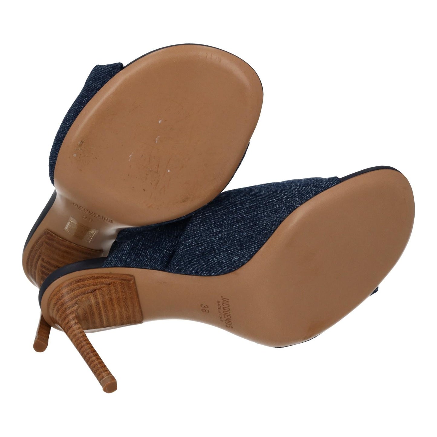 JACQUEMUS Demin Sandals Les Mule Bagnu Stacked Heel Blue EU38 UK5 NEW RRP545