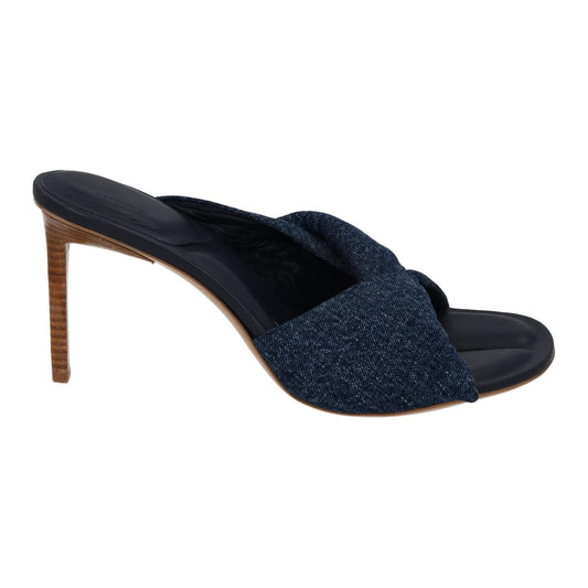JACQUEMUS Demin Sandals Les Mule Bagnu Stacked Heel Blue EU40 UK7 NEW RRP545
