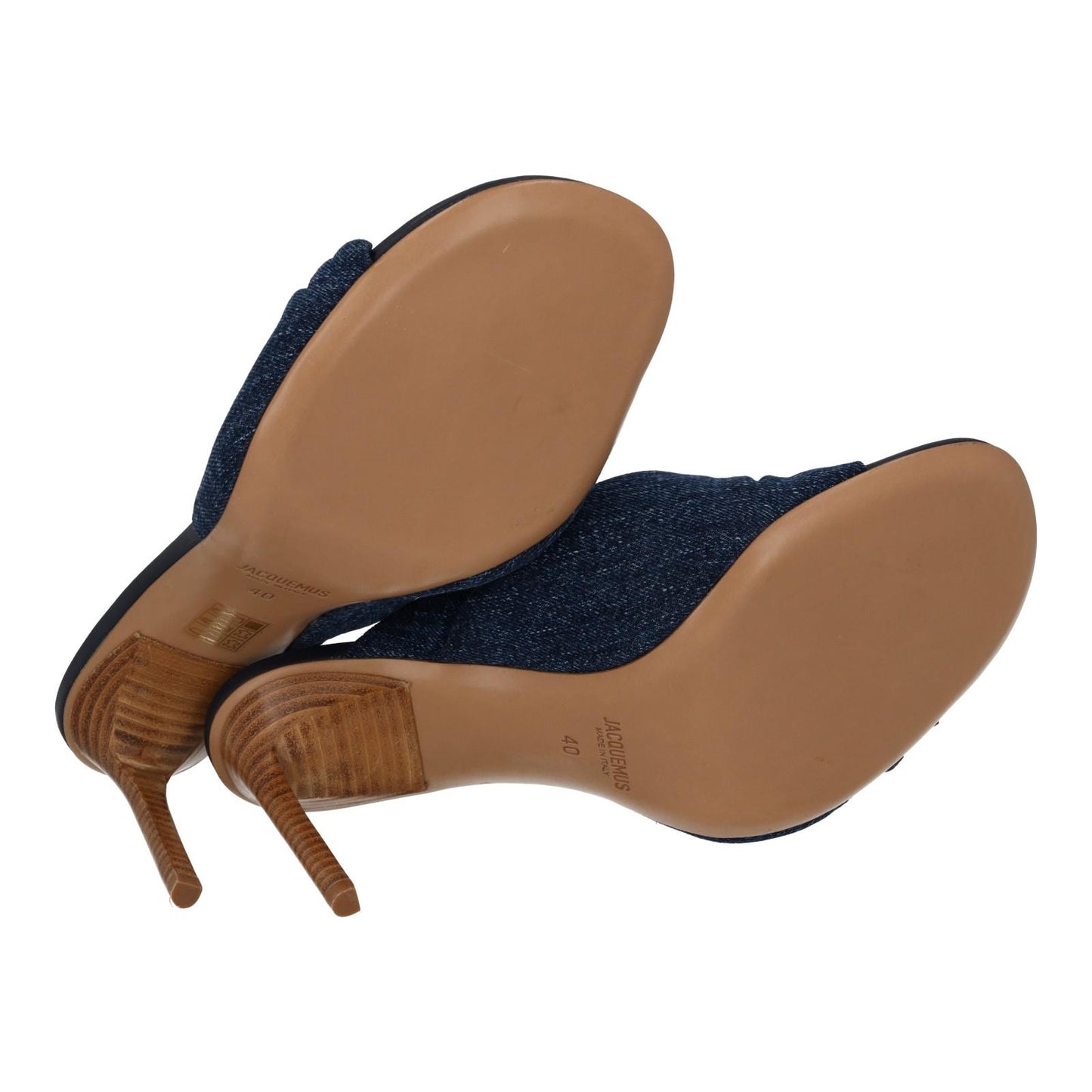 JACQUEMUS Demin Sandals Les Mule Bagnu Stacked Heel Blue EU40 UK7 NEW RRP545
