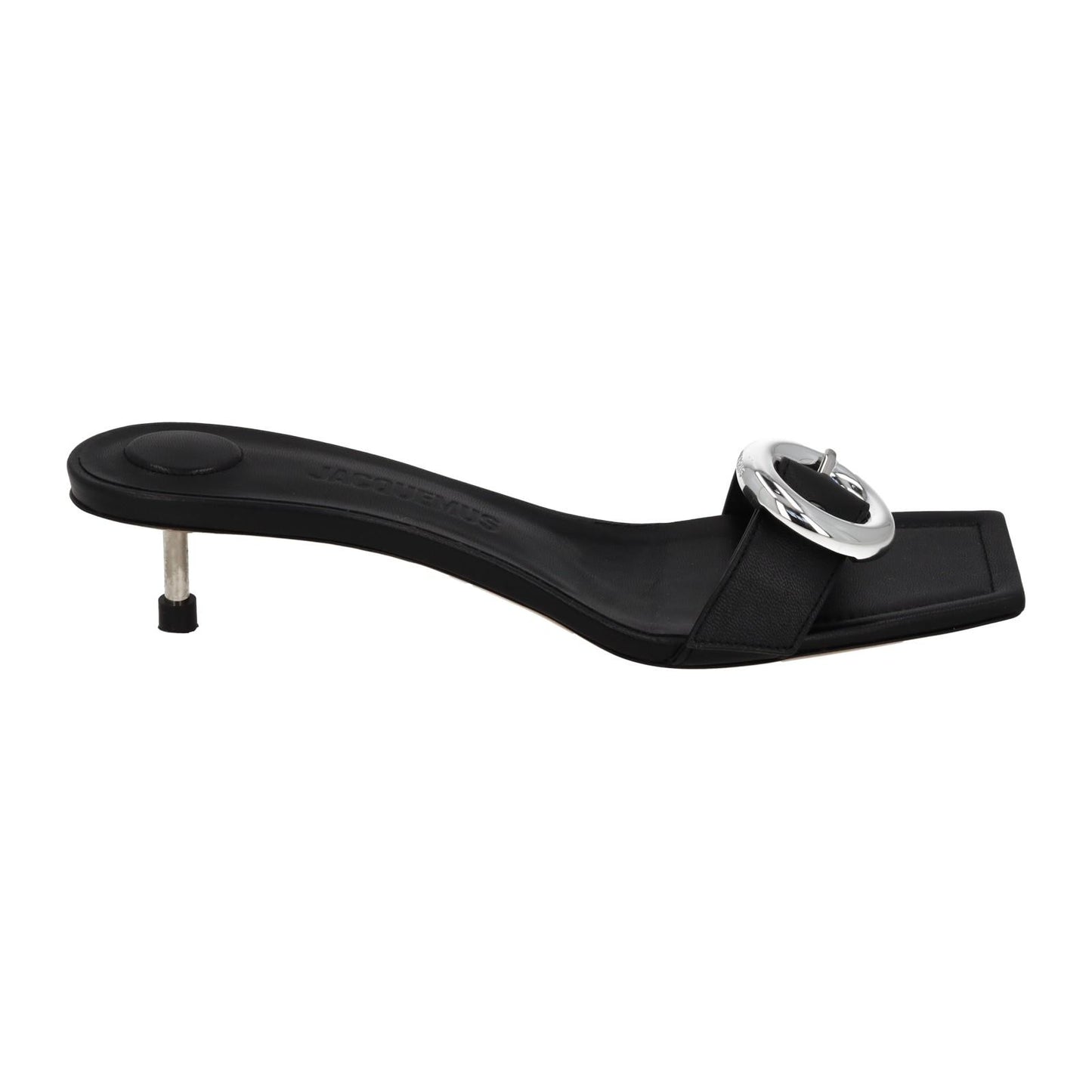 JACQUEMUS Mule Sandal Regalo Basse Kitten Heel Black Leather UK6 NEW RRP575