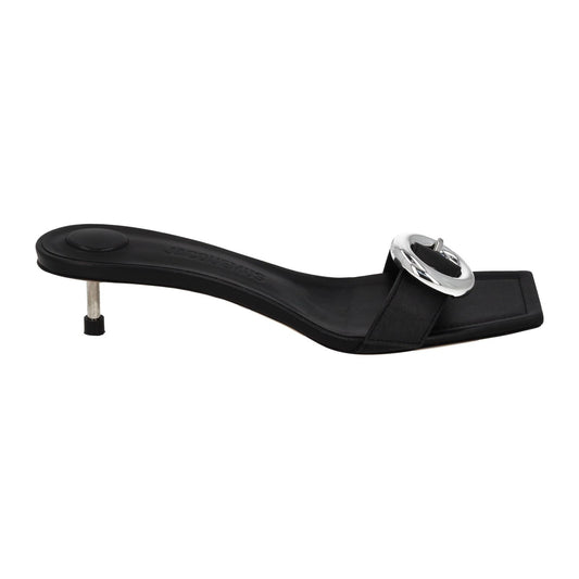 JACQUEMUS Mule Sandal Regalo Basse Kitten Heel Black Leather UK6 NEW RRP575