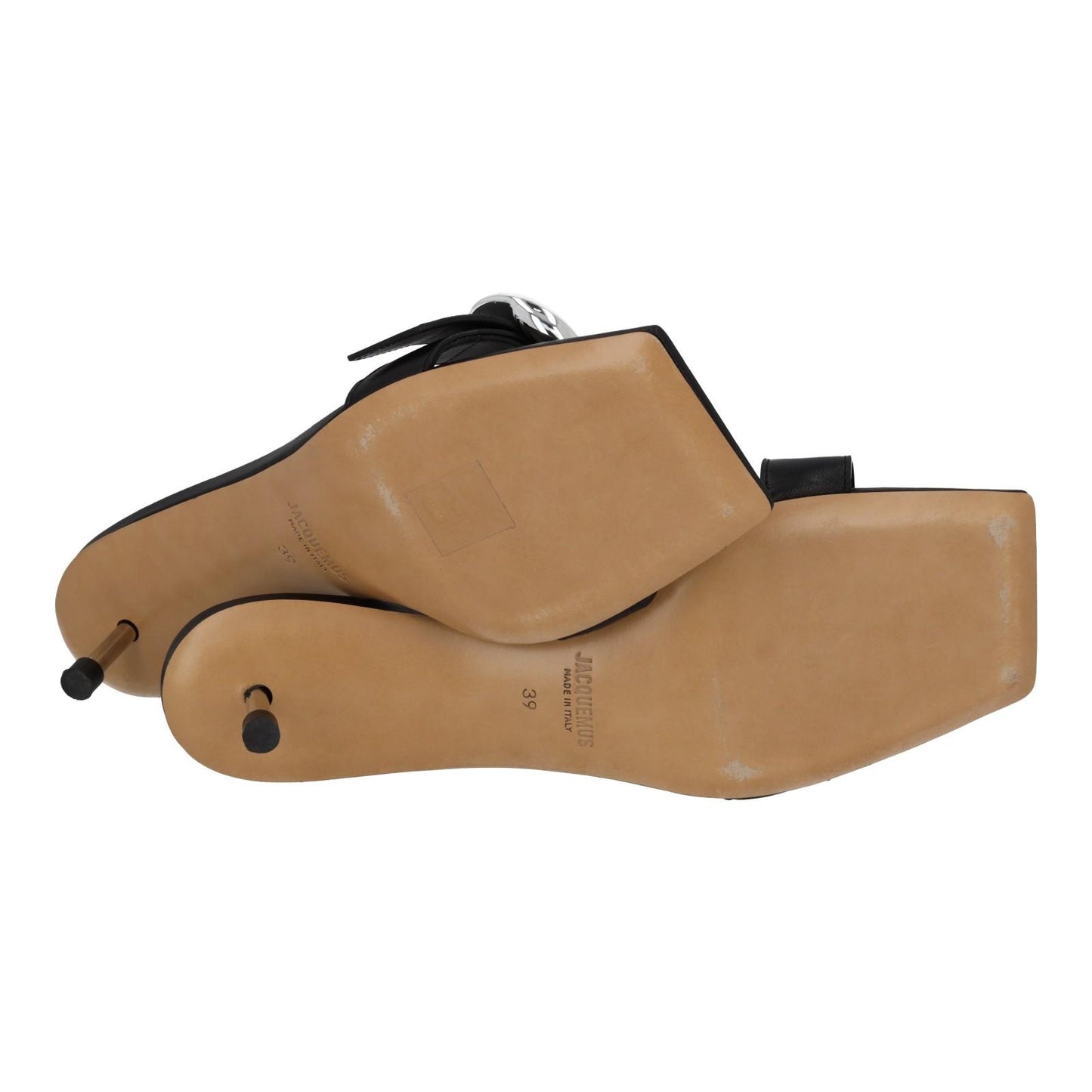 JACQUEMUS Mule Sandal Regalo Basse Kitten Heel Black Leather UK6 NEW RRP575