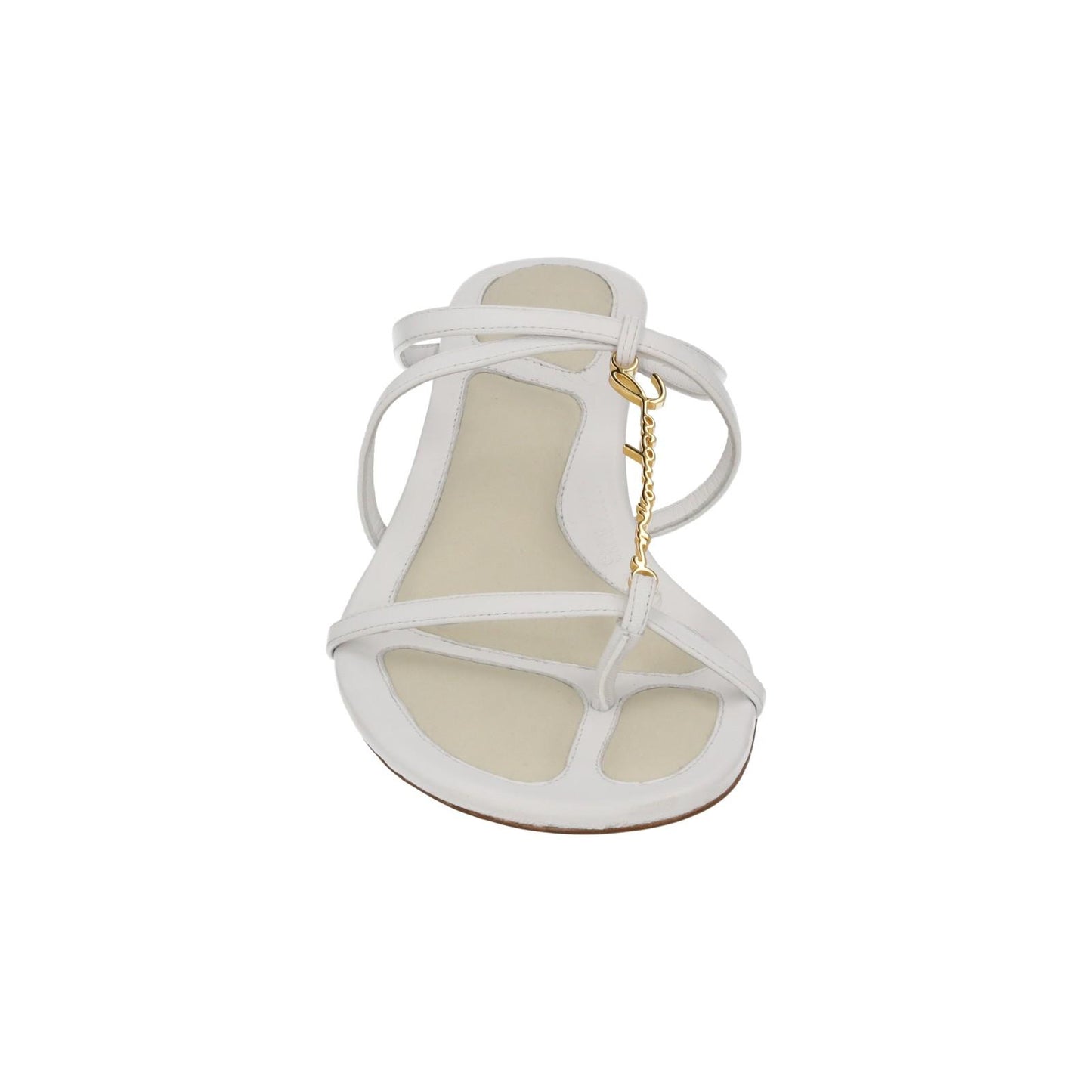 JACQUEMUS Strappy Sandals Basses Pralu Kitten Heel White Leather UK3 NEW RRP505