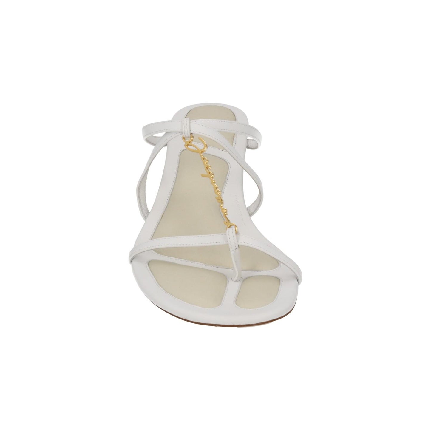 JACQUEMUS Sandals Basses Pralu Kitten Heel White Leather EU37 UK4 NEW RRP505