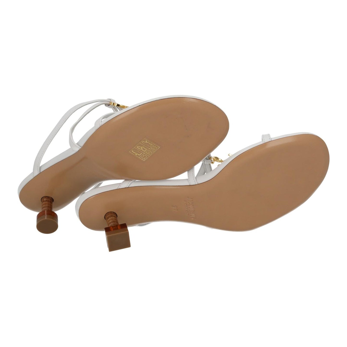 JACQUEMUS Sandals Basses Pralu Kitten Heel White Leather EU37 UK4 NEW RRP505