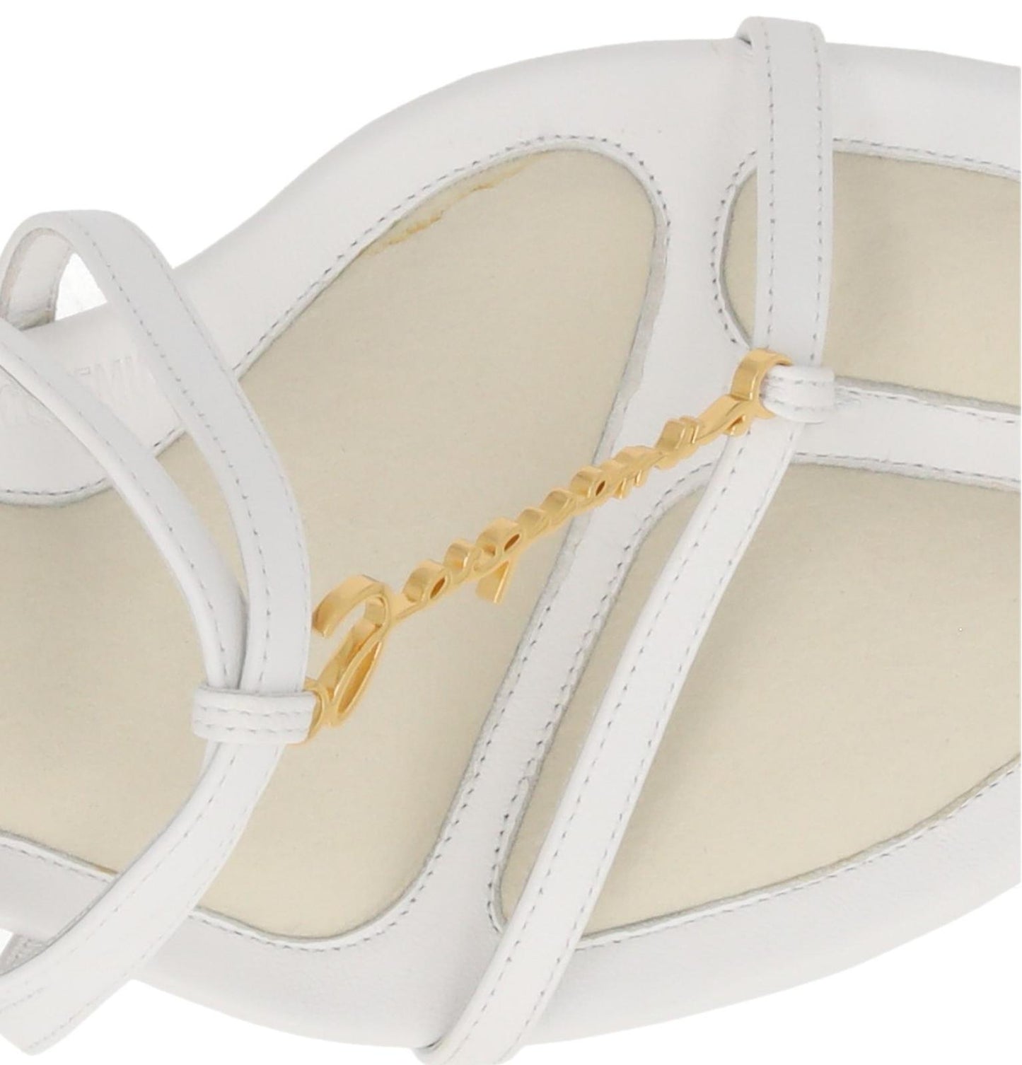 JACQUEMUS Sandals Basses Pralu Kitten Heel White Leather EU37 UK4 NEW RRP505