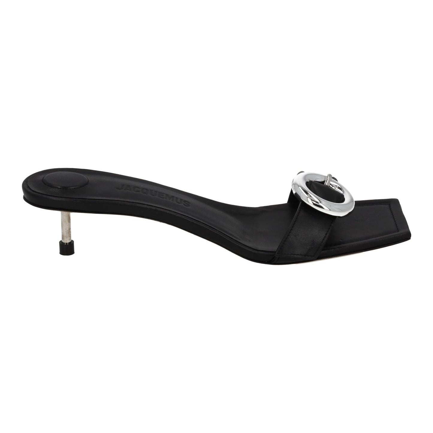 JACQUEMUS Mule Sandal Regalo Basse Kitten Heel Black Leather EU41 UK8 NEW RRP575