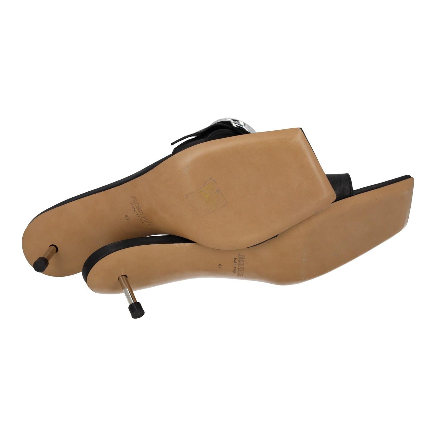 JACQUEMUS Mule Sandal Regalo Basse Kitten Heel Black Leather EU41 UK8 NEW RRP575