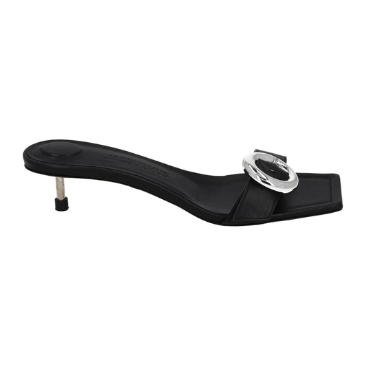 JACQUEMUS Mule Sandal Regalo Basse Kitten Heel Black Leather EU38 UK5 NEW RRP575