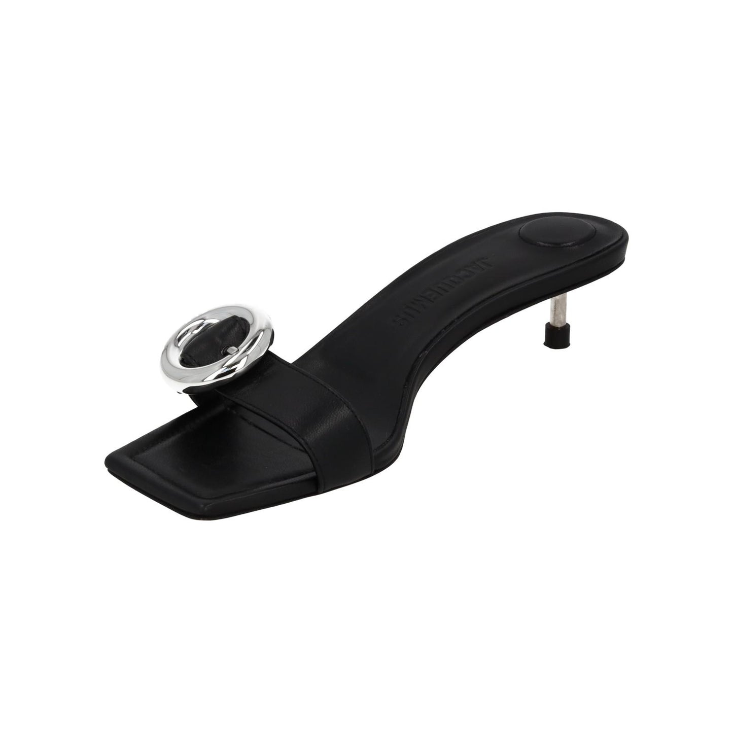 JACQUEMUS Mule Sandal Regalo Basse Kitten Heel Black Leather EU38 UK5 NEW RRP575