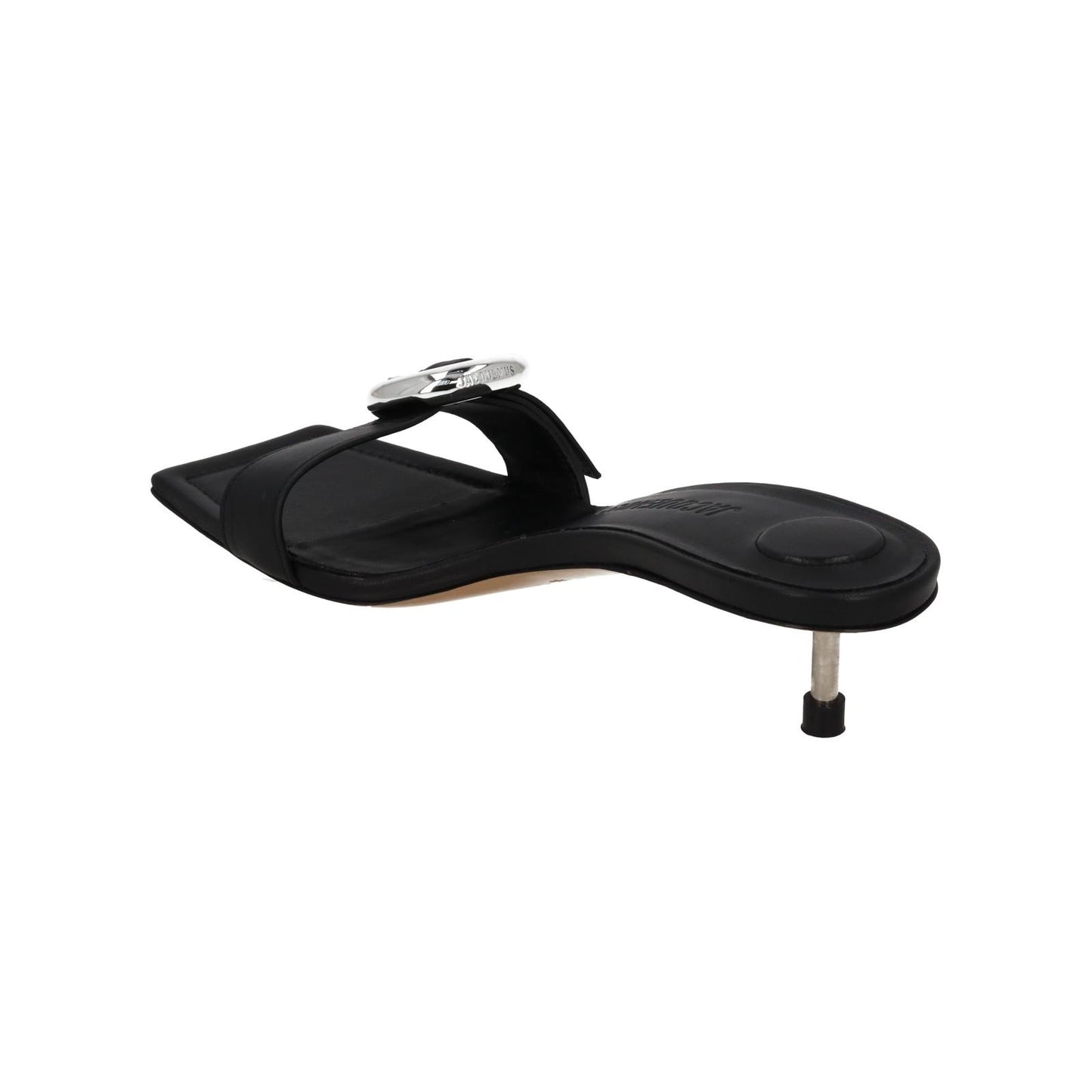 JACQUEMUS Mule Sandal Regalo Basse Kitten Heel Black Leather EU38 UK5 NEW RRP575