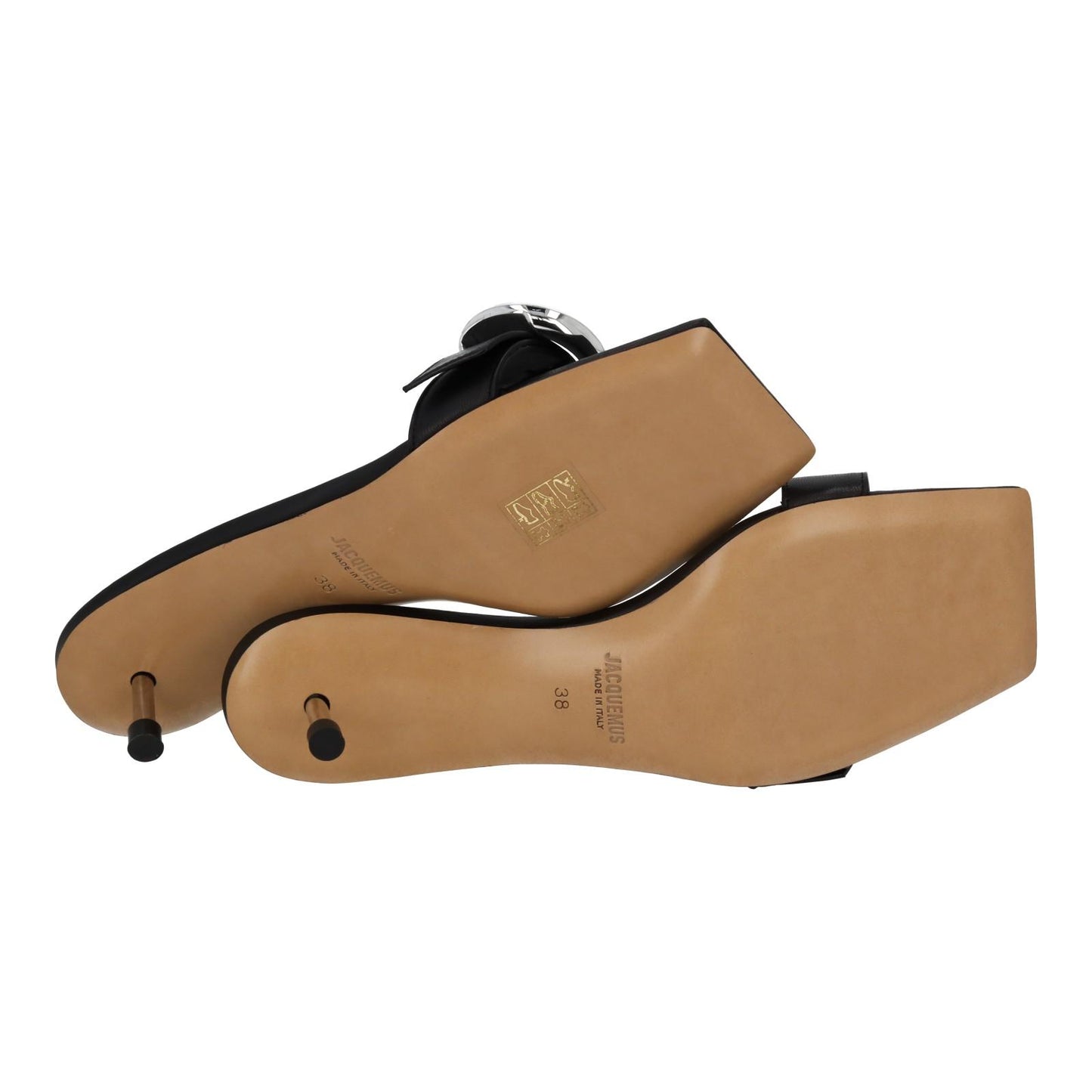 JACQUEMUS Mule Sandal Regalo Basse Kitten Heel Black Leather EU38 UK5 NEW RRP575