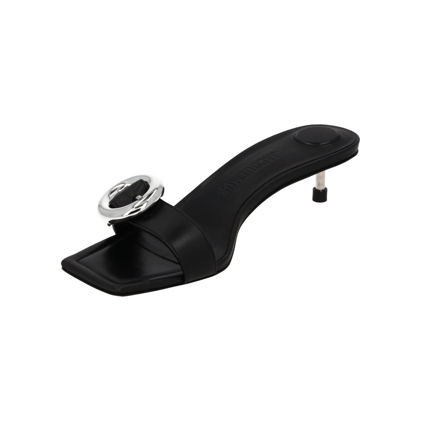 JACQUEMUS Mule Sandal Regalo Basse Kitten Heel Black Leather EU37 UK4 NEW RRP575