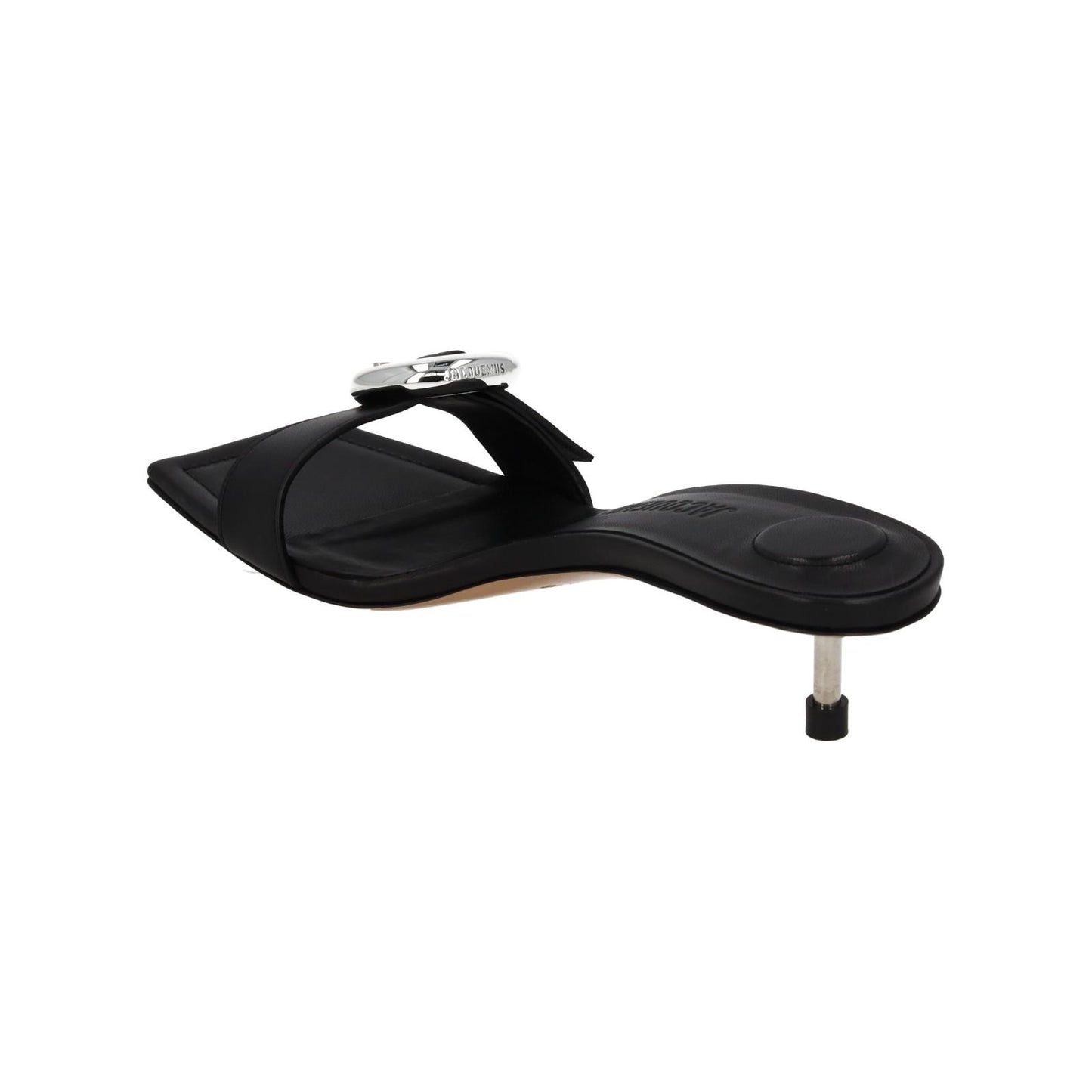 JACQUEMUS Mule Sandal Regalo Basse Kitten Heel Black Leather EU37 UK4 NEW RRP575