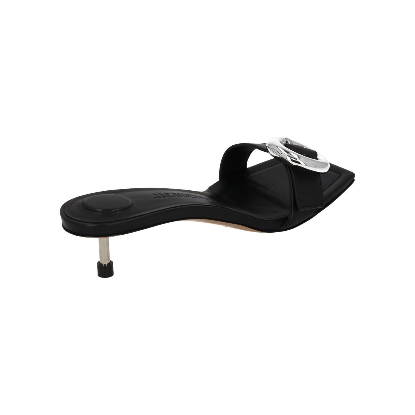 JACQUEMUS Mule Sandal Regalo Basse Kitten Heel Black Leather EU37 UK4 NEW RRP575