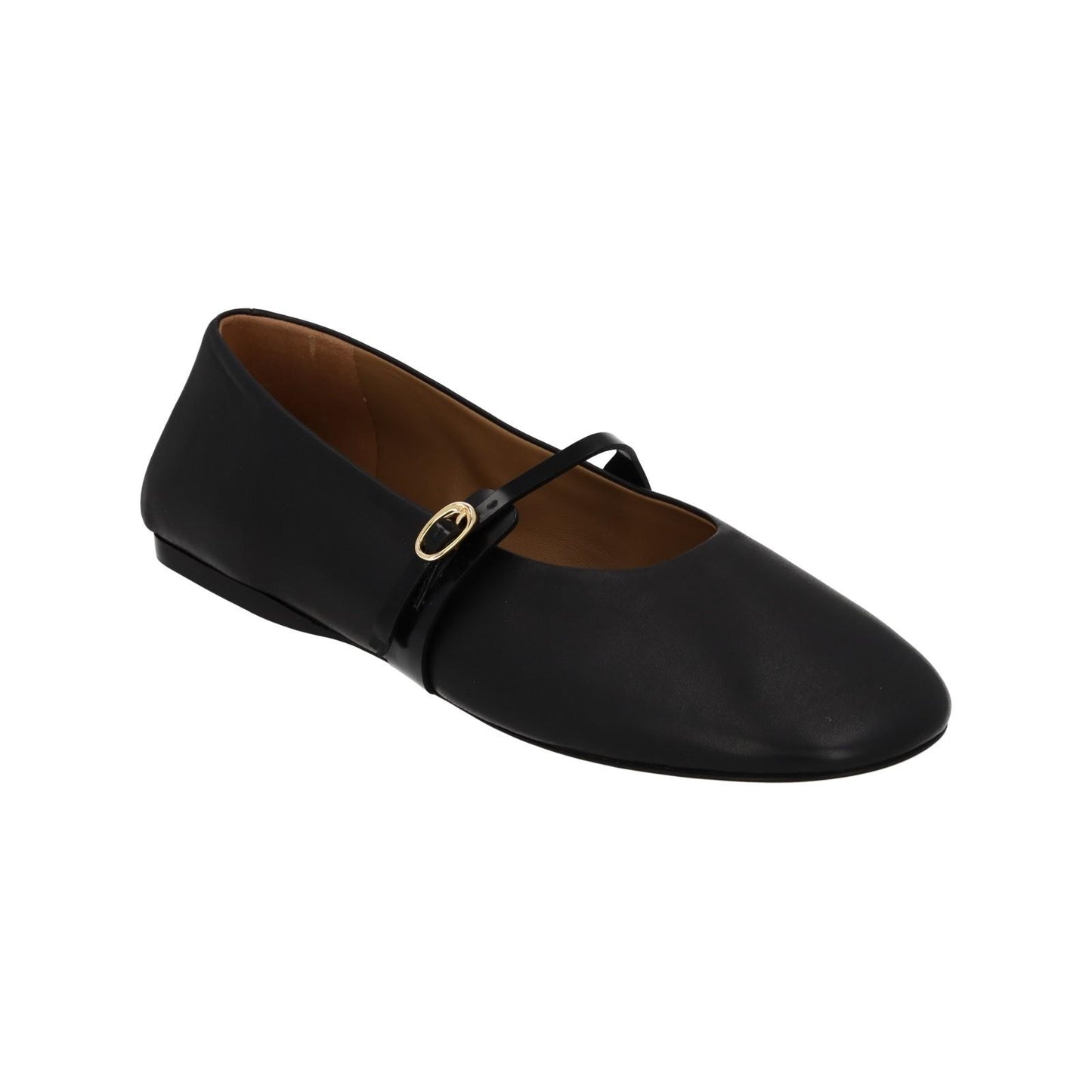 JACQUEMUS Flat Shoes Les Ballerines Rondes Black Leather EU39 UK6 NEW RRP475
