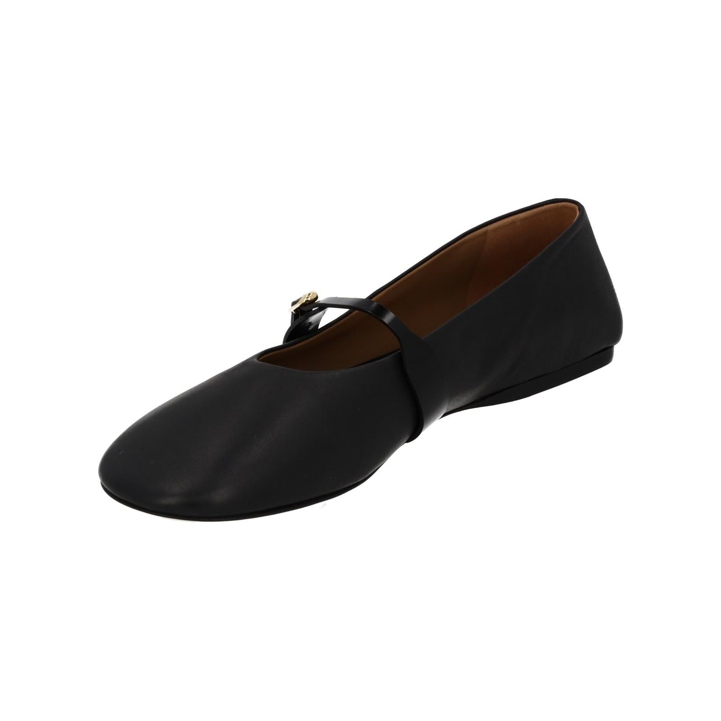 JACQUEMUS Flat Shoes Les Ballerines Rondes Black Leather EU39 UK6 NEW RRP475