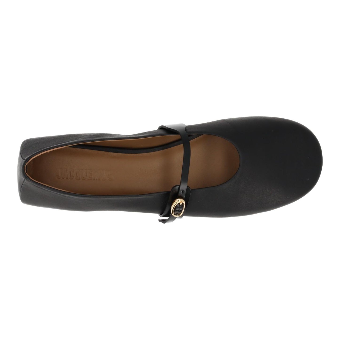 JACQUEMUS Flat Shoes Les Ballerines Rondes Black Leather EU39 UK6 NEW RRP475