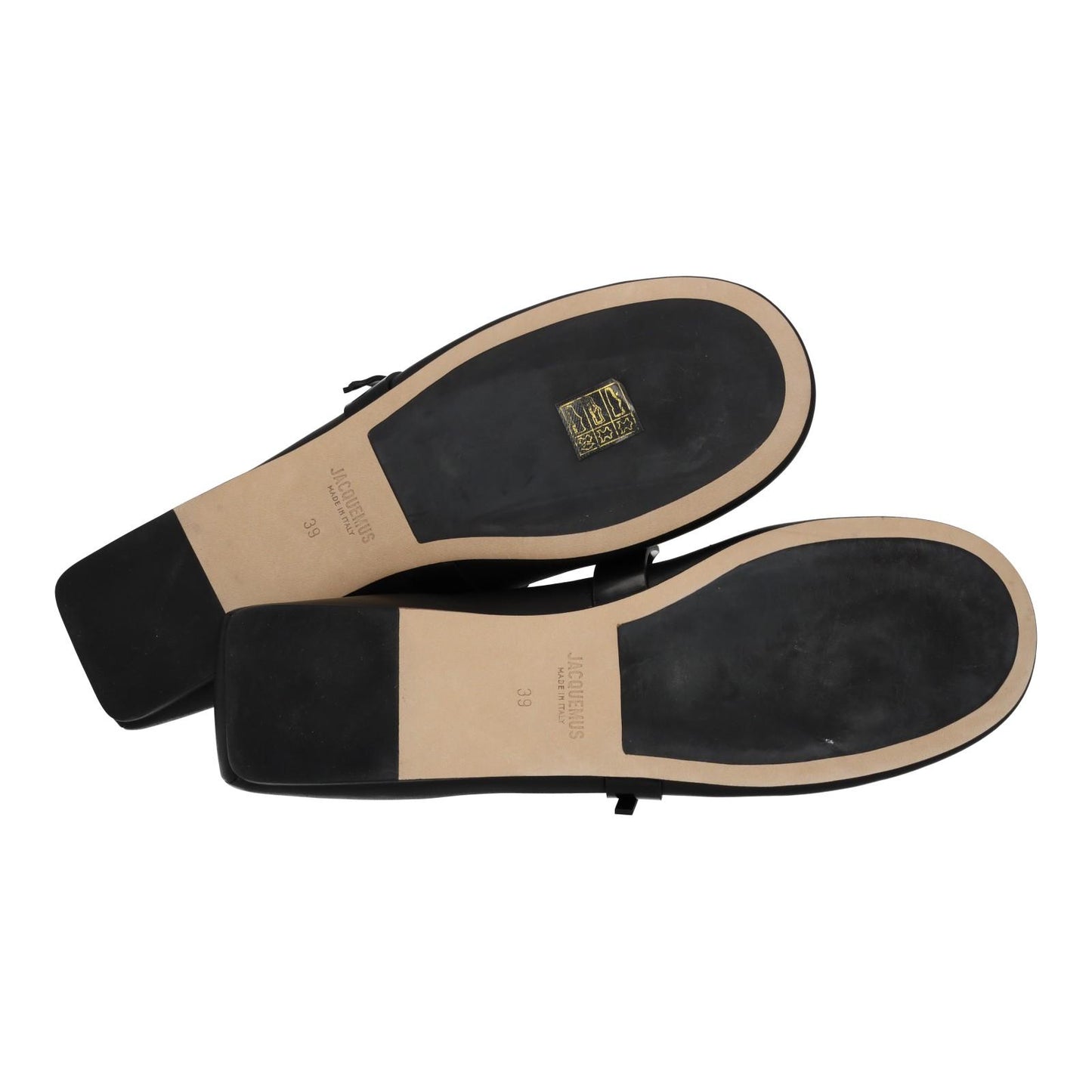 JACQUEMUS Flat Shoes Les Ballerines Rondes Black Leather EU39 UK6 NEW RRP475