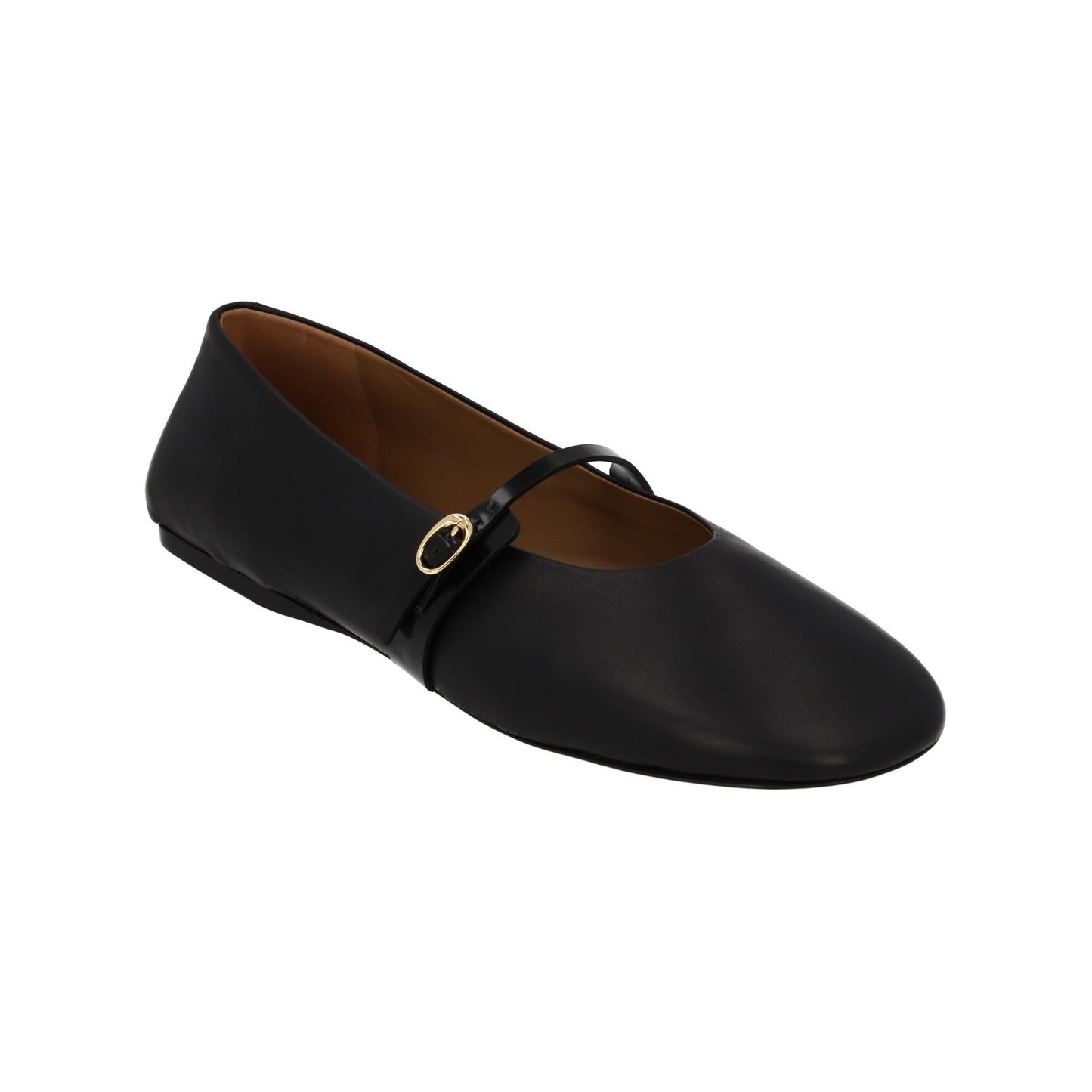 JACQUEMUS Flat Shoes Les Ballerines Rondes Black Leather EU41 UK8 NEW RRP475