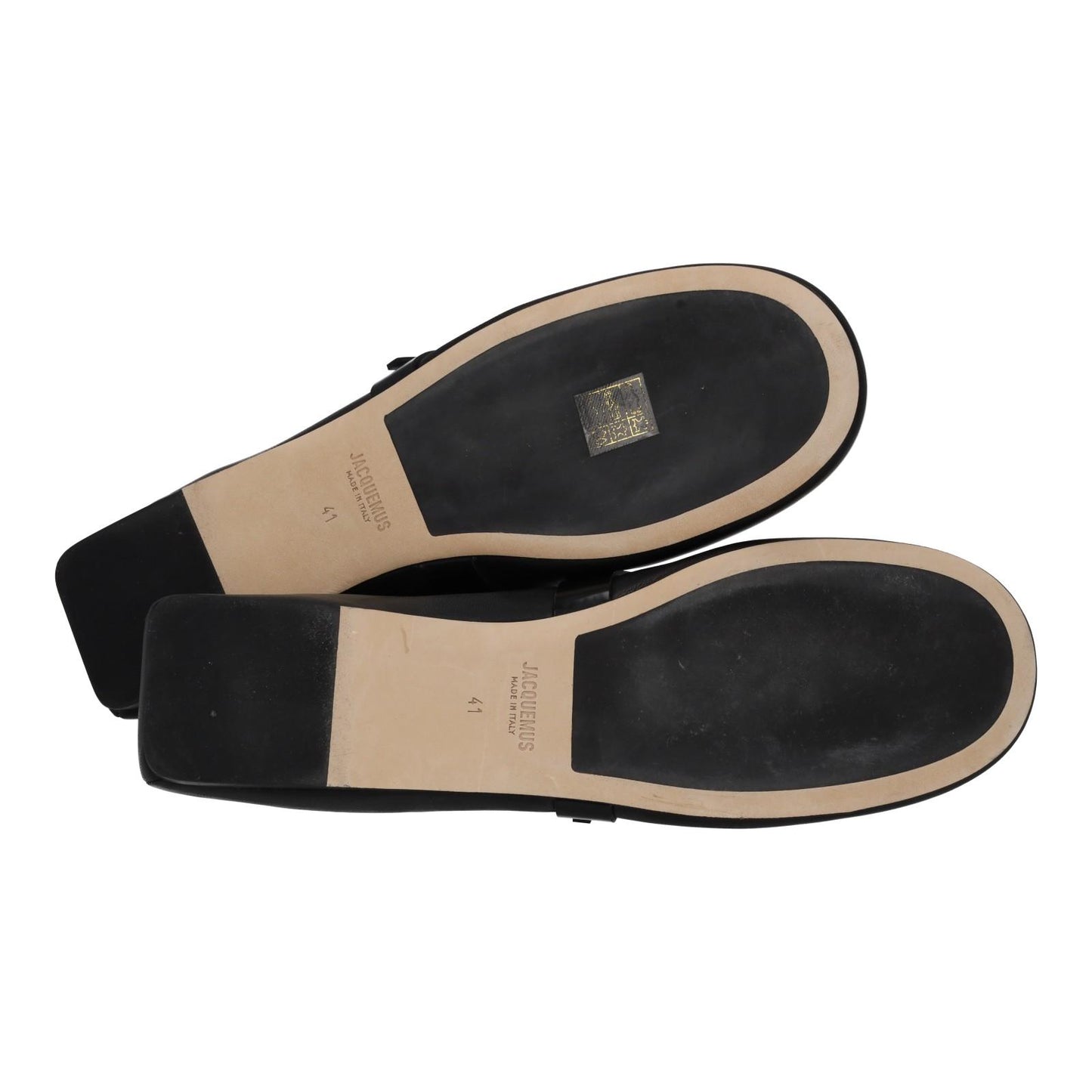 JACQUEMUS Flat Shoes Les Ballerines Rondes Black Leather EU41 UK8 NEW RRP475