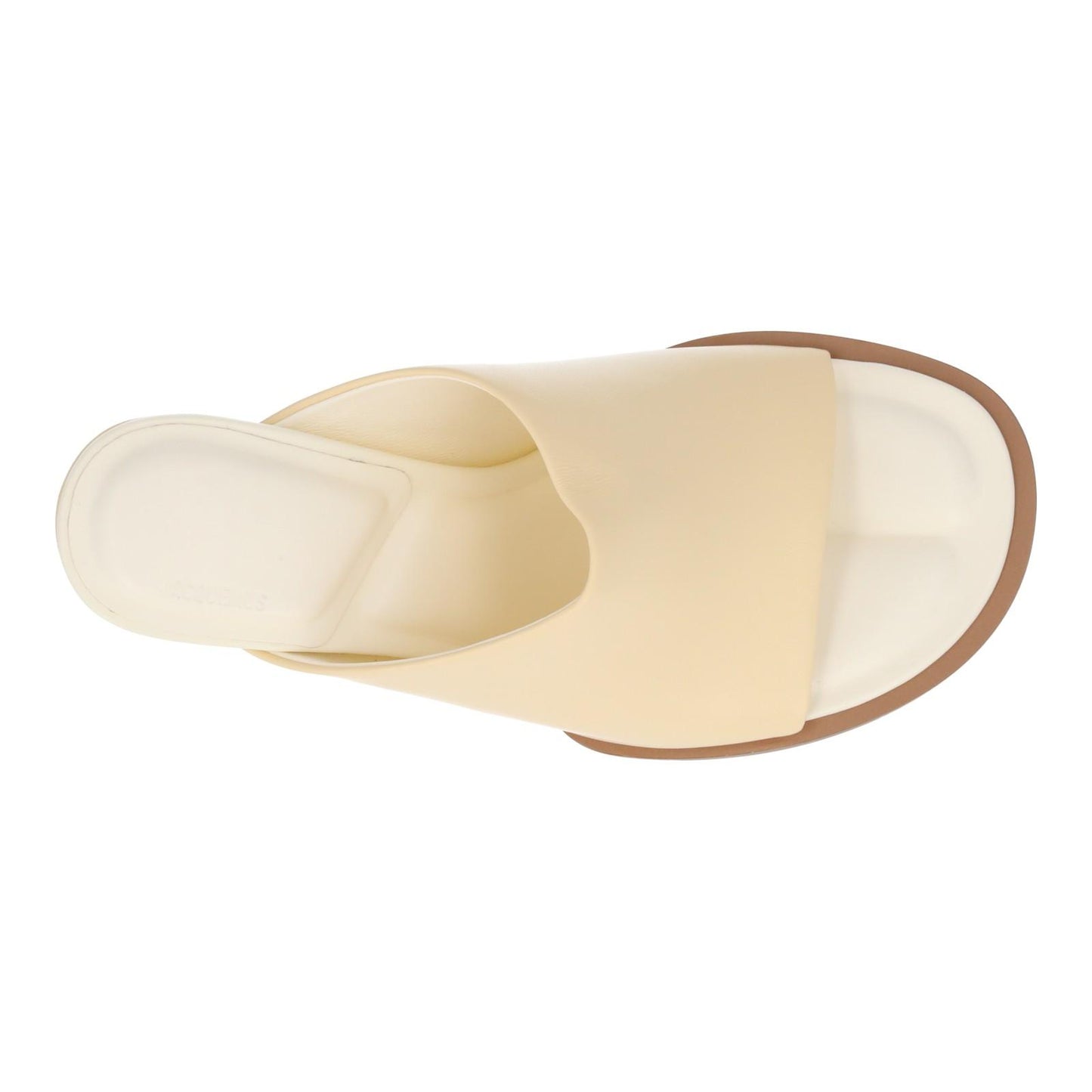 JACQUEMUS Mule Sandals Rond Carre Heels Off White Leather EU38 UK5 NEW RRP545
