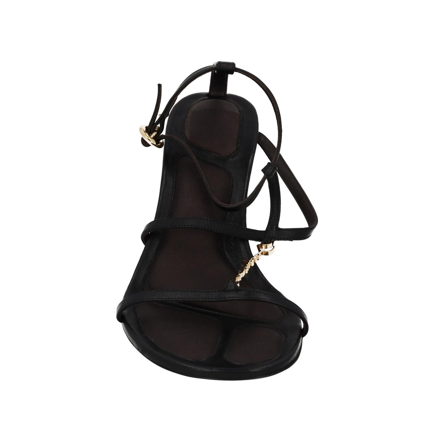 JACQUEMUS Pralu Sandals Black Leather Strappy Slim Heels EU38 UK5 NEW RRP565