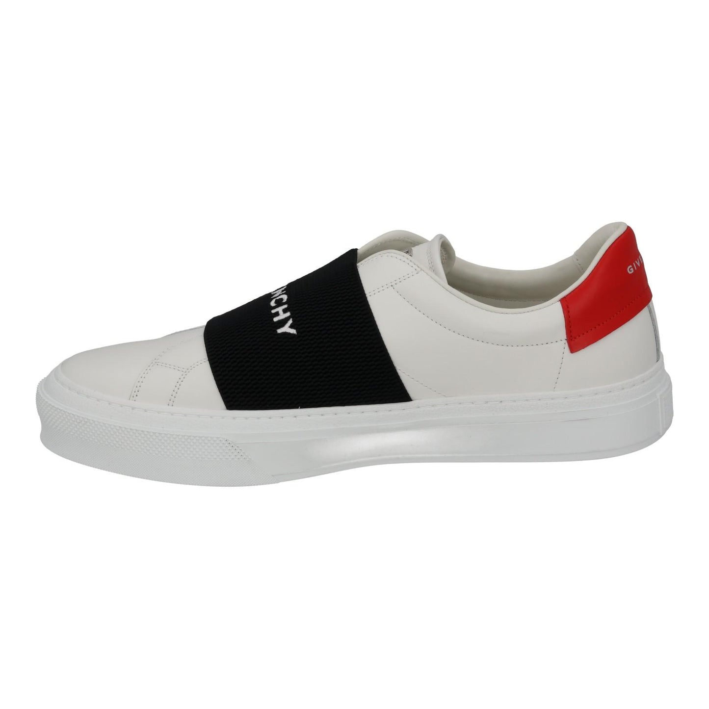 GIVENCHY Trainers City Court Elastic Strap Sneaker White Leather UK10 NEW RRP495