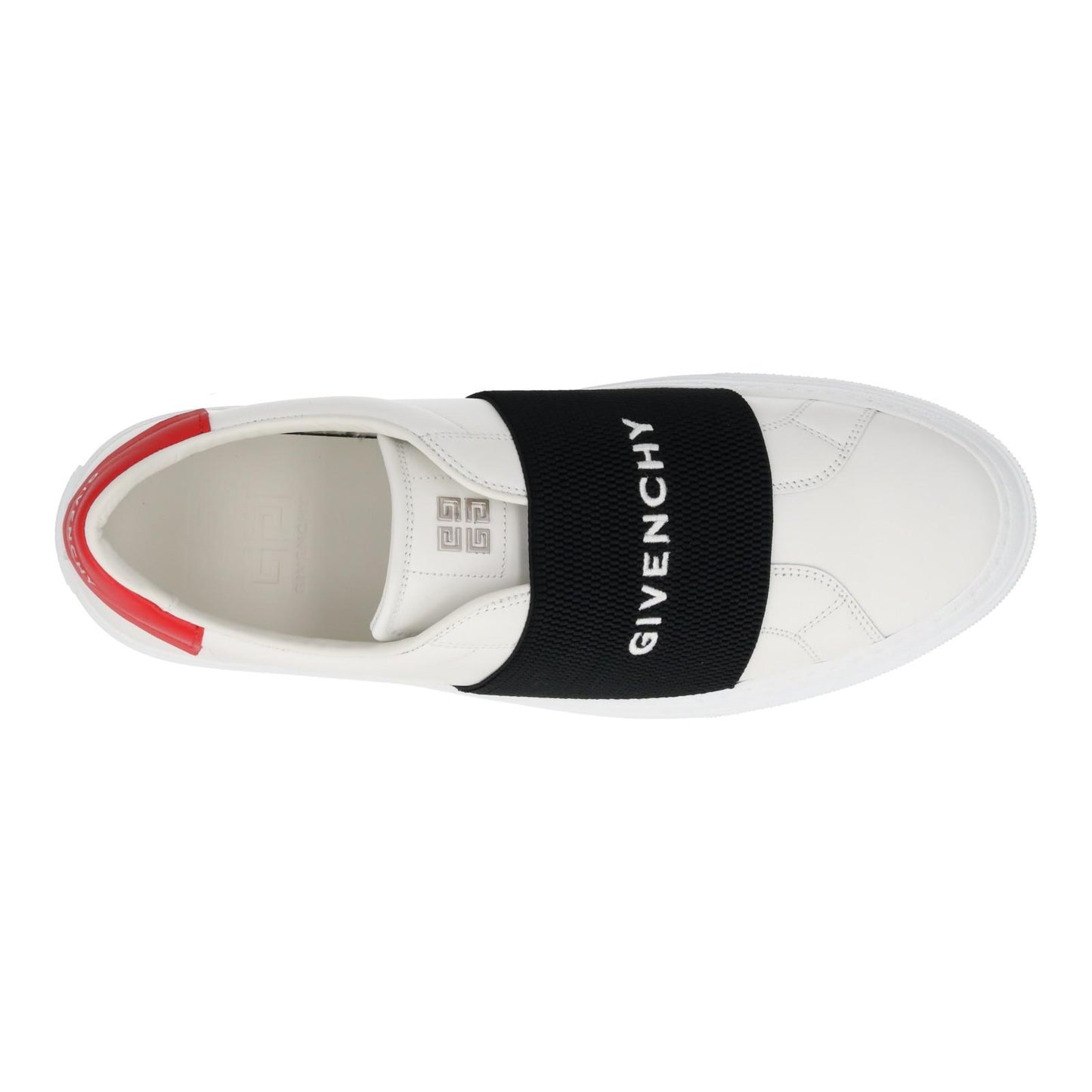 GIVENCHY Trainers City Court Elastic Strap Sneaker White Leather UK10 NEW RRP495